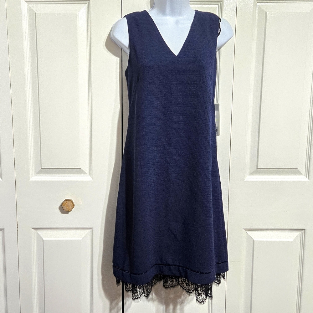 NWT Karl Lagerfeld Navy Blue Sheath dress Lace